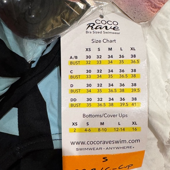 Coco Rave Black and Blue One Piece Swimsuit , SZ S, NWT - Picture 7 of 9